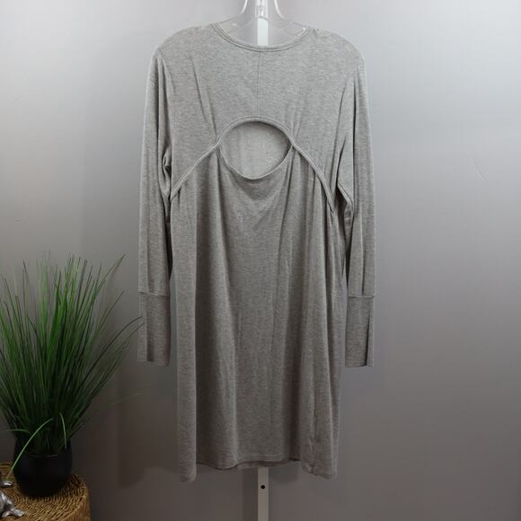 Athleta Gray Long Sleeve Open Back Tunic Dress Size M - Picture 2 of 3
